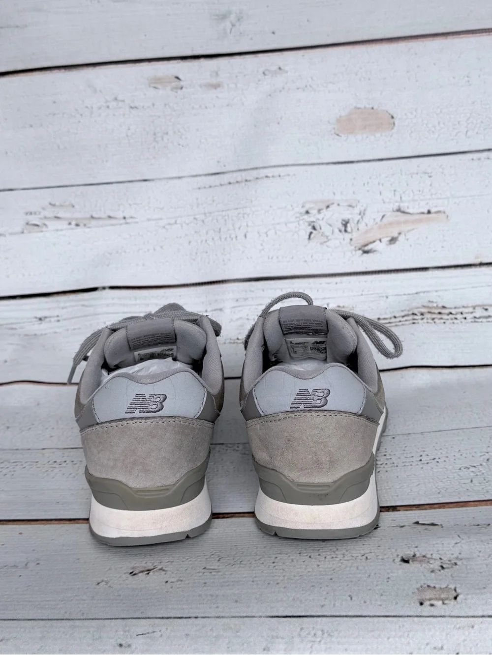 New Balance 696 Re-Engineered Gray Suede Sneakers - Size 8